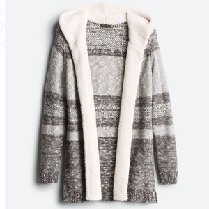Lety & Me Dockerie Sherpa Trim Hooded Cardigan